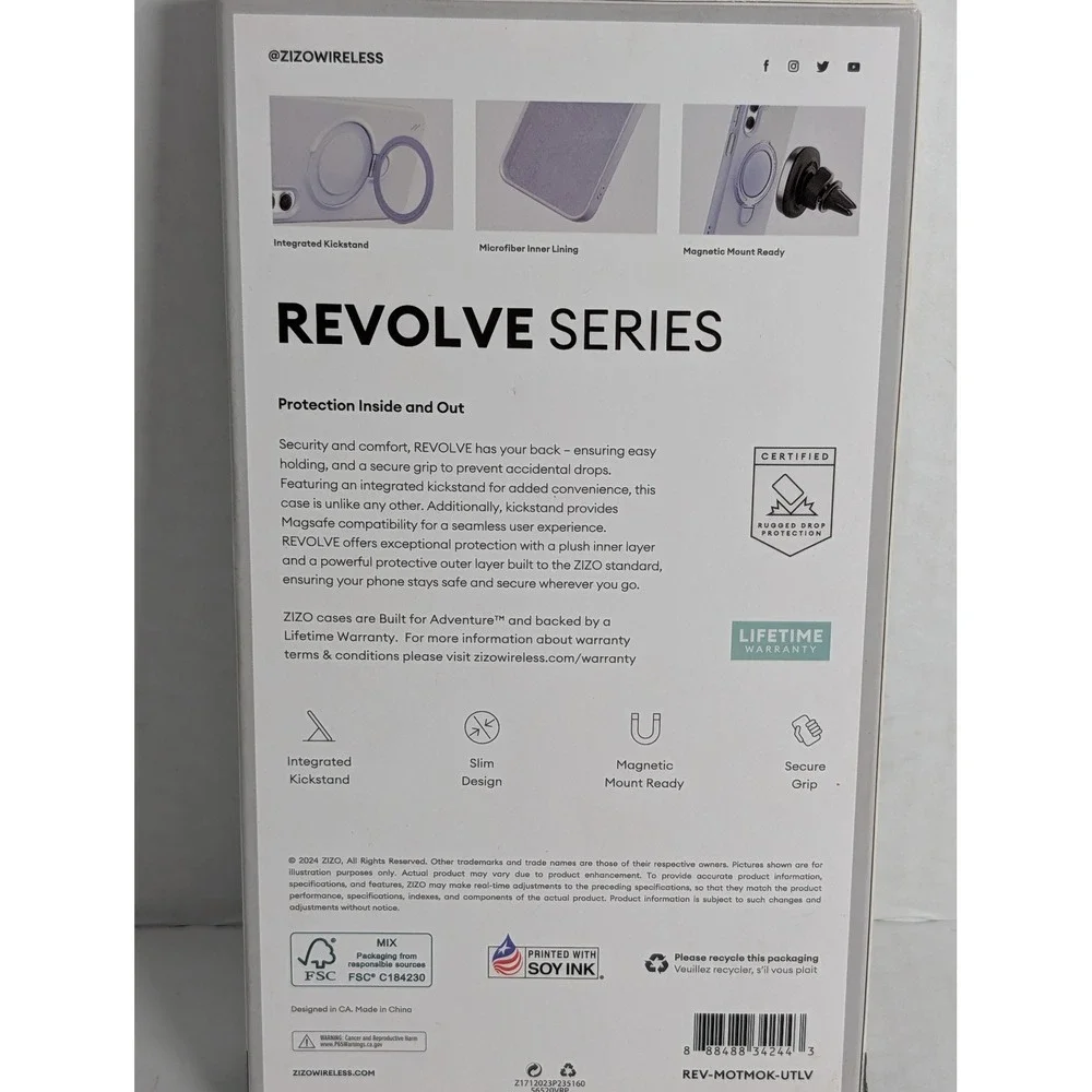 ZIZO Revolve Series Case for Moto G Power 5G (2024) Magnetic Purple NEW